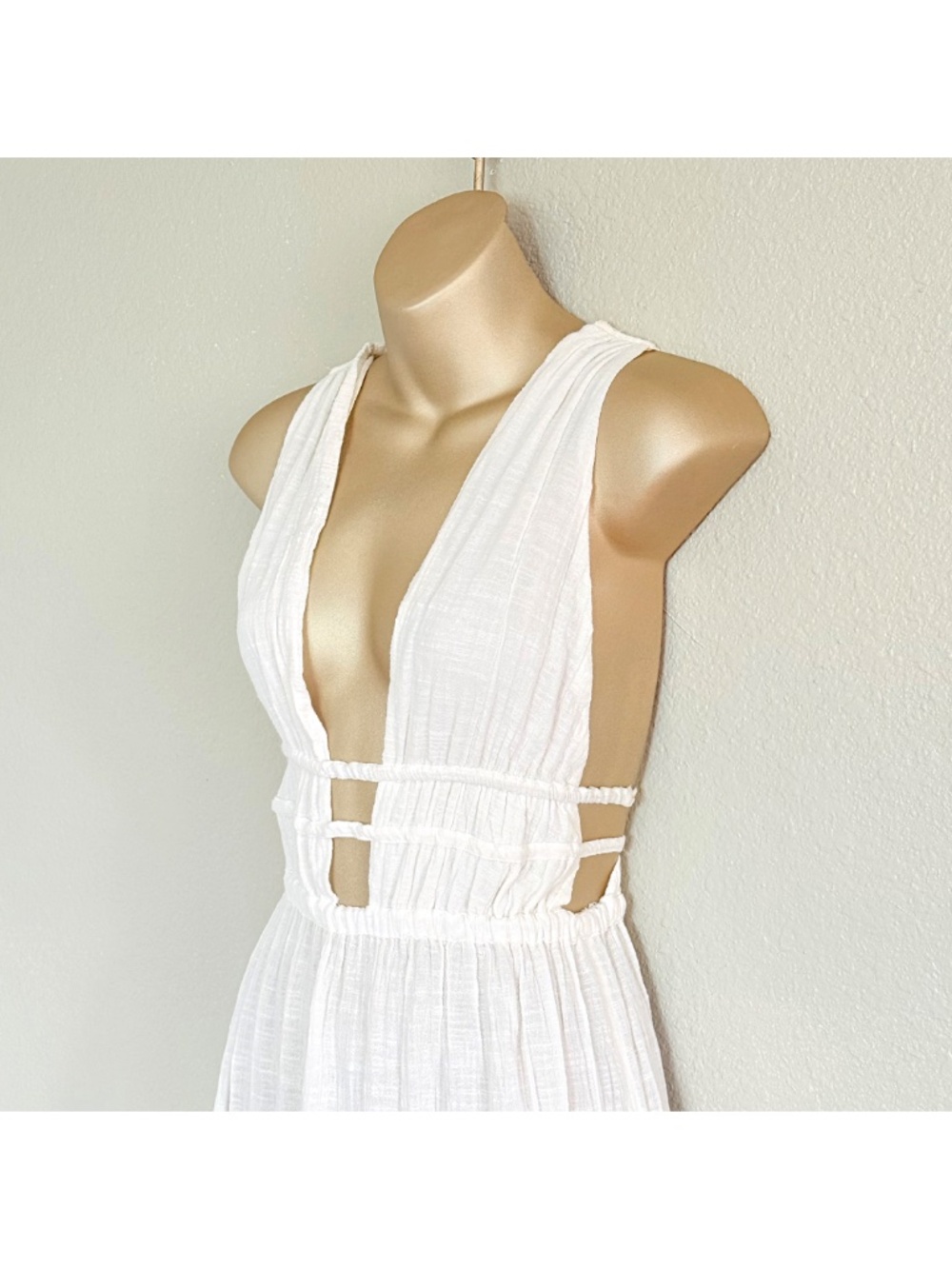 Ethereal White Gauzy Goddess Maxi Dress L*Space Kira Coverup Resortwear Sz S - Picture 3 of 15